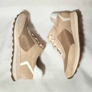 Veronica Beard Tan and White Sneakers